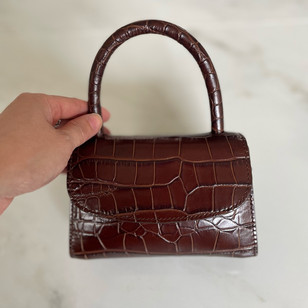 By Far Mini Nutella Crocs Embossed Leather